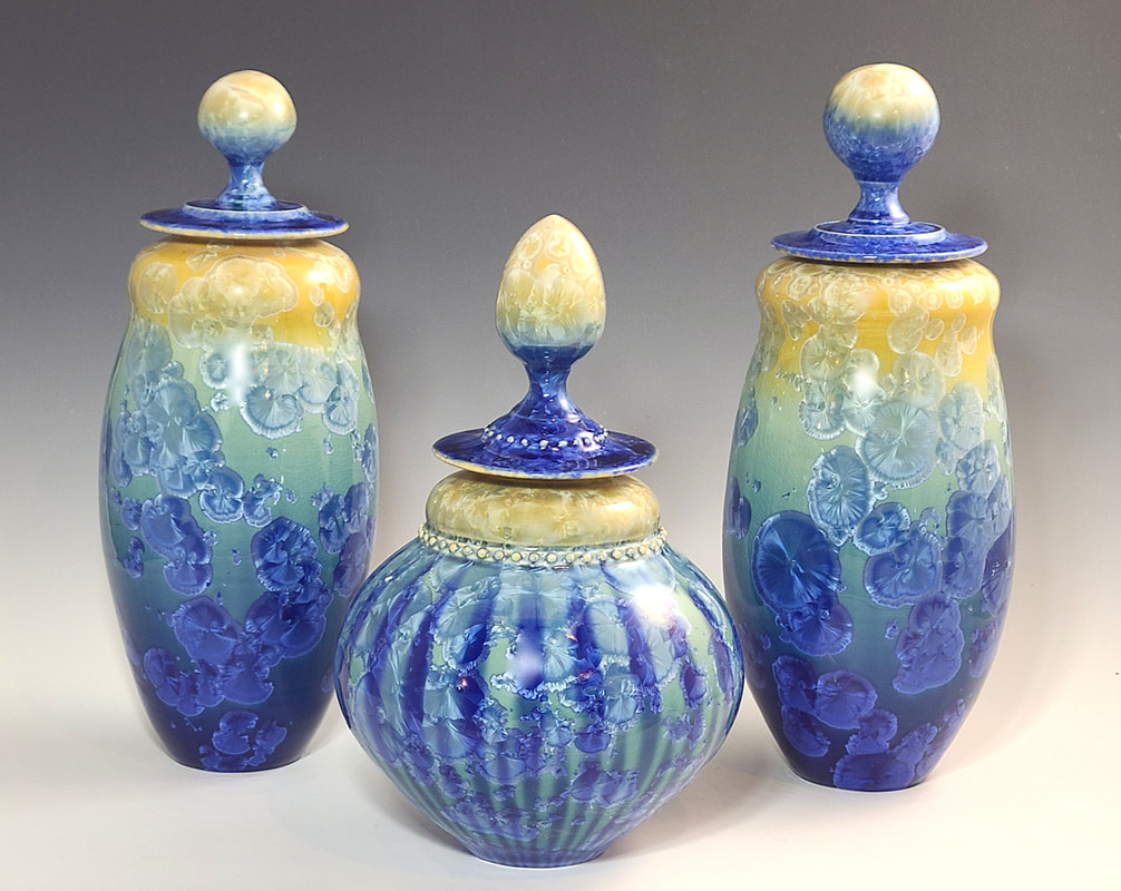 White Purple Hand Made Pottery Ceramic Vase FREE SHIPPING Crystalline Glaze on High-Fire Porcelain #B-1-3035